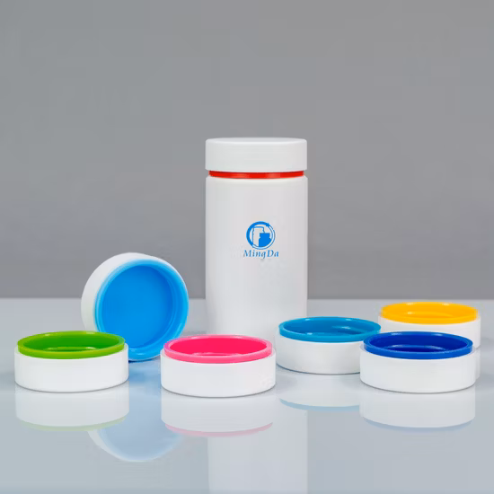 Garrafa plástica 150ml cilíndrica colorida de produto comestível
